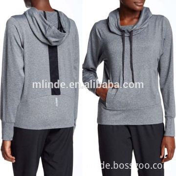 Cheap Gray Blank Pullover Women Fashion Long Sleeve 90% Polyester 10% Spandex Downtown Pullover Hoodie Sweatshirts Wholesale